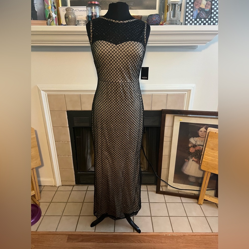 Marina Black & Nude Party Gown